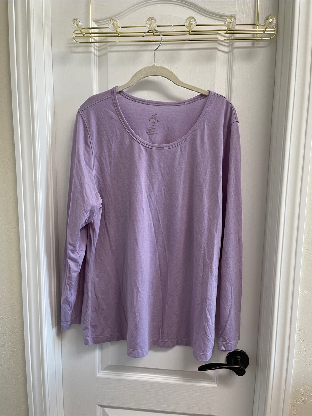 Woolx Women's Long Sleeve Scoop Neck Tee - Lavender - Picture 3 of 4